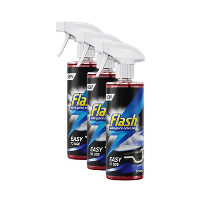 Flash Quick Detailer Spray Car Cleaner Protects & Restores Paint 3X500Ml from B&Q