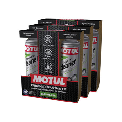 Motul Emission Reduction Kit Petrol Injector & Catalytic Converter Cleaner 3X600Ml from B&Q