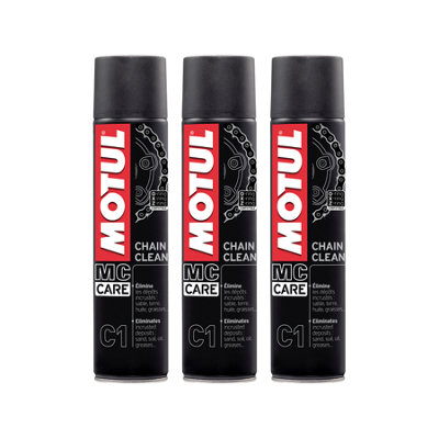 Motul C1 Chain Cleaner Spray Motorcycle Cleaner Degreaser Spray 3X400Ml from B&Q