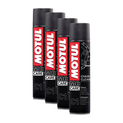 Motul C1 Chain Cleaner Spray Motorcycle Cleaner Degreaser Spray 4X400Ml from B&Q