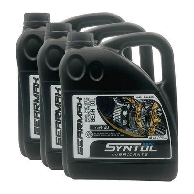 Syntol Gearmax 75W-90 Fully Synthetic Axle & Transmission Fluid Api Gl-4 Gl-5 3X4L from B&Q