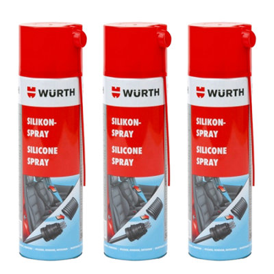 Würth Wurth Silicone Spray 3X500Ml Automotive Restore Protect Connections Plastic Rubber from B&Q