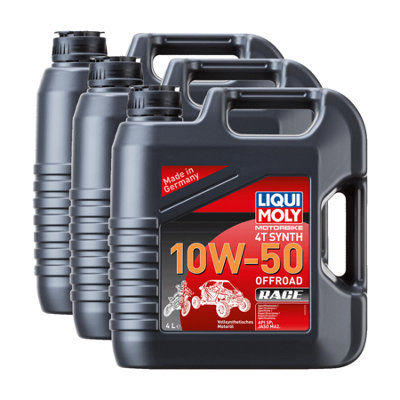 Liqui Moly Motorbike 4T 10W50 Fully Synthetic Engine Oil Api Sp Jaso Ma2 3X4L from B&Q