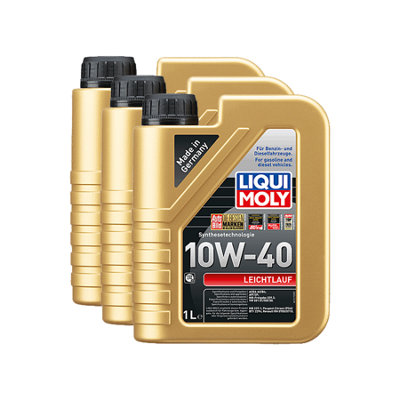 Liqui Moly 10W40 Leichtlauf 10W-40 Semi Synthetic Engine Oil Acea A3/b4 3X1L from B&Q
