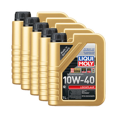 Liqui Moly 10W40 Leichtlauf 10W-40 Semi Synthetic Engine Oil Acea A3/b4 5X1L from B&Q