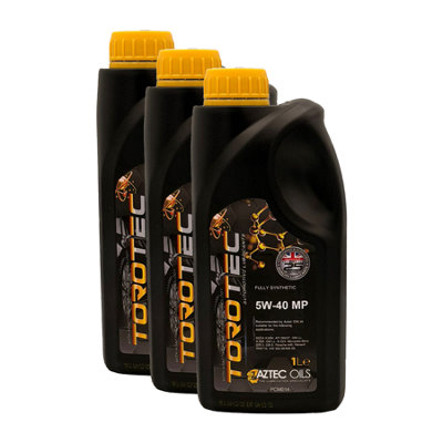 Aztec Oils Aztec 5W40 Fully Synthetic Engine Oil Torotec Mp Acea A3/b4 Rn0710 Vw 502 3X1L from B&Q