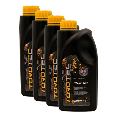 Aztec Oils Aztec 5W40 Fully Synthetic Engine Oil Torotec Mp Acea A3/b4 Rn0710 Vw 502 4X1L from B&Q