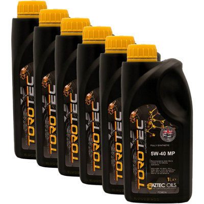 Aztec Oils Aztec 5W40 Fully Synthetic Engine Oil Torotec Mp Acea A3/b4 Rn0710 Vw 502 6X1L from B&Q