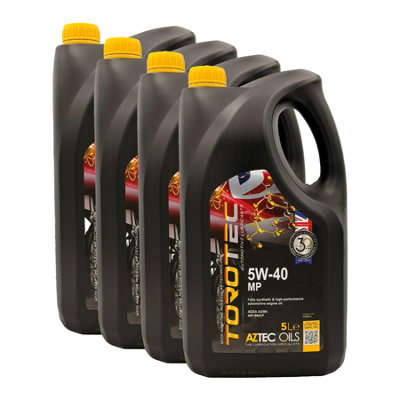 Aztec Oils Aztec 5W40 Fully Synthetic Engine Oil Torotec Mp Acea A3/b4 Rn0710 Vw 502 4X5L from B&Q