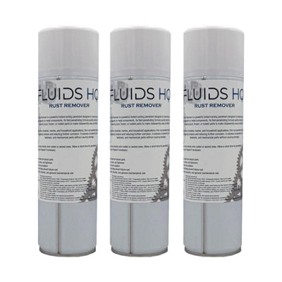 Fluidshq Rust Remover Spray Penetrating Oil Seized Bolt Release 3X500Ml from B&Q