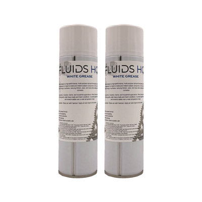 Fluidshq White Grease Spray Multi-Purpose Maintenance Grease Lubricant 2X500Ml from B&Q