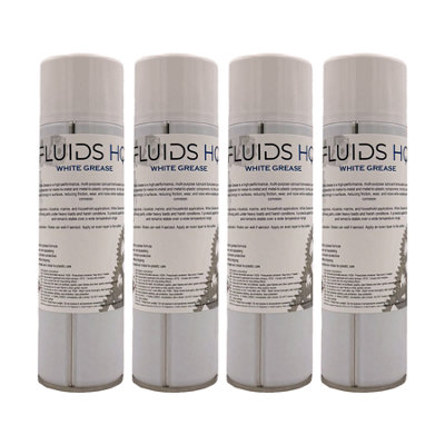 B&Q -  White Grease Spray Multi-Purpose Maintenance Grease Lubricant 4X500Ml