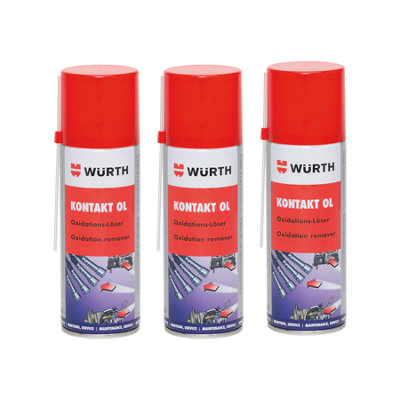 Würth Wurth Contact Spray Oxidation Solvent Electrical Contact Cleaner 3X200Ml from B&Q
