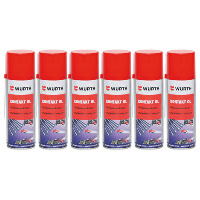 Würth Wurth Contact Spray Oxidation Solvent Electrical Contact Cleaner 6X200Ml from B&Q