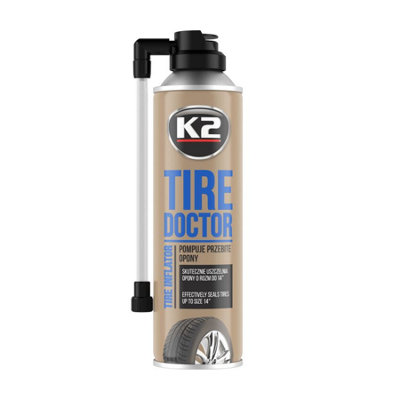K2 Tire Doctor Inflator Seals Inflates Punctured Tires Tube Wheel Repair 400Ml from B&Q