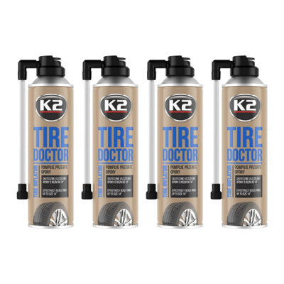 K2 Tire Doctor Inflator Seals Inflates Punctured Tires Tube Wheel Repair 4X400Ml from B&Q