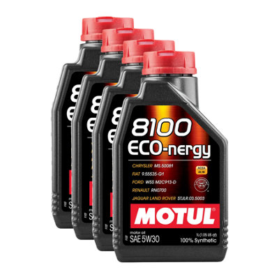 Motul 8100 Eco-Nergy 5W30 Fully Synthetic Engine Oil Acea A5/b5 Rn0700 4X1L from B&Q