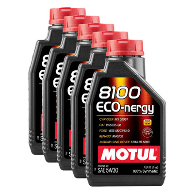 Motul 8100 Eco-Nergy 5W30 Fully Synthetic Engine Oil Acea A5/b5 Rn0700 5X1L from B&Q