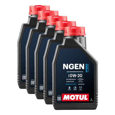 Motul Ngen Hybrid 0W20 Fully Synthetic Engine Oil Api Sp Ilsac Gf-6A 5X1L from B&Q
