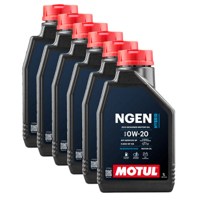 Motul Ngen Hybrid 0W20 Fully Synthetic Engine Oil Api Sp Ilsac Gf-6A 6X1L from B&Q