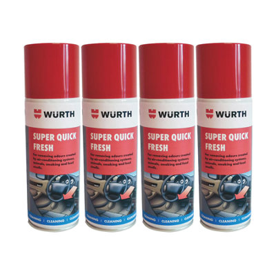 Würth Wurth Car Deodoriser Spray Ac Cleaner Odour Remover Quick Fresh Citrus Scent 4X150Ml from B&Q