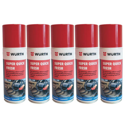 Würth Wurth Car Deodoriser Spray Ac Cleaner Odour Remover Quick Fresh Citrus Scent 5X150Ml from B&Q