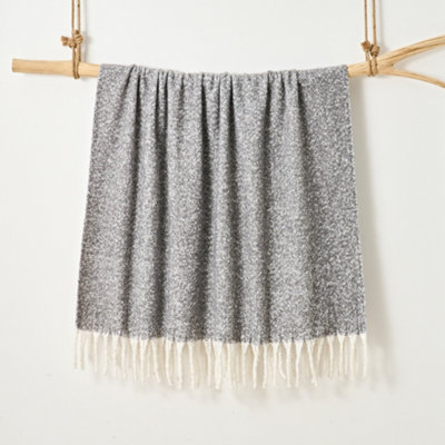 Allure Bath Fashions Aisling Faux Mohair Throw Blanket 127 X 170CmGraphite from B&Q