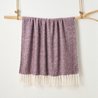 Allure Bath Fashions Aisling Faux Mohair Throw Blanket 127 X 170CmThistle from B&Q