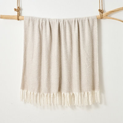 Allure Bath Fashions Aisling Faux Mohair Throw Blanket 127 X 170CmChateau Grey from B&Q