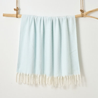 Allure Bath Fashions Aisling Faux Mohair Throw Blanket 127 X 170CmDuckegg from B&Q