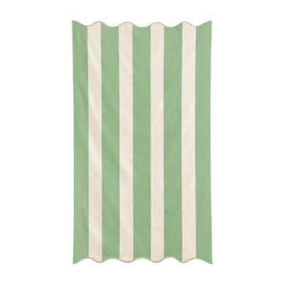 Allure Bath Fashions Large Scalloped Striped Beach TowelGreen from B&Q