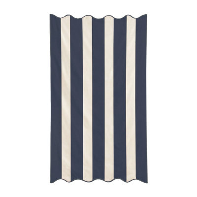 Allure Bath Fashions Large Scalloped Striped Beach TowelNavy Blue from B&Q