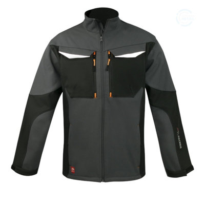 46Uk Artmas Grey Softshell Jacket For Men Etra Warm Waterproof Windproof Warm Adjustable Fit Eco Friendly Outdoor Wear from B&Q