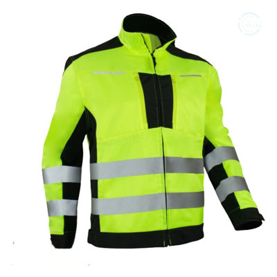 32Uk Artmas Flash Hi Vis Yellow Work Jacket For Men Waterproof Windproof Durable With Reflective Strips And Adjustable Fit from B&Q