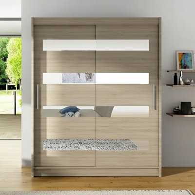 Sliding Wardrobe Westa Xiii 150 Cm With Mirror Panels Sonoma from B&Q
