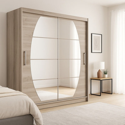 Sliding Doors Wardrobe Westa Viii 150Cm With Mirrors Truffle from B&Q