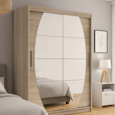 Sliding Doors Wardrobe Westa Viii 150Cm With Mirrors Sonoma from B&Q