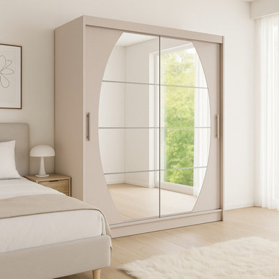 Sliding Doors Wardrobe Westa Viii 150Cm With Mirrors Cashmere from B&Q