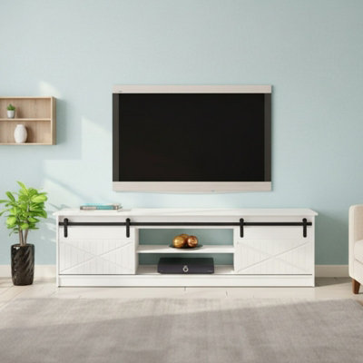 Granero White Tv Cabinet Modern White Gloss Living Room Entertainment Unit from B&Q