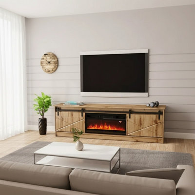 Granero Wotan Tv Cabinet With Built In Electric Fireplace Modern Wotan Entertainment Unit from B&Q