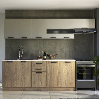  - Kitchen Furniture Set With Countertop Perla 260 Cremona Oak And Cashmere
