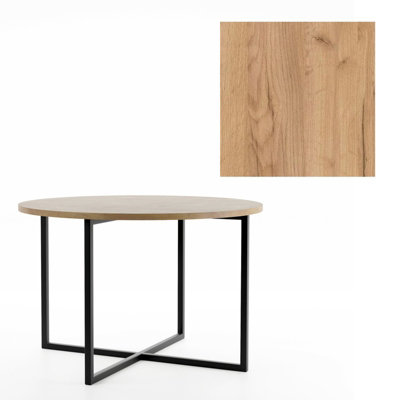 - Modern Circular Coffee Table Tollnes Oak Craft Gold