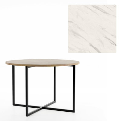  - Modern Circular Coffee Table Tollnes Marble Bianco