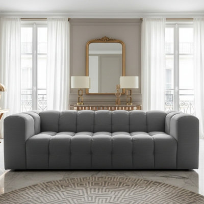 Three Seater Contemporary Sofa Baloo Grey from B&Q