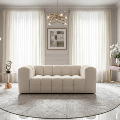 Two Seater Contemporary Sofa Baloo Cream from B&Q