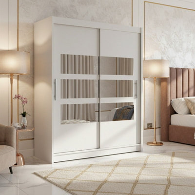 Wardrobe With Sliding And Mirrored Door Westa Vii 150 Cashmere from B&Q