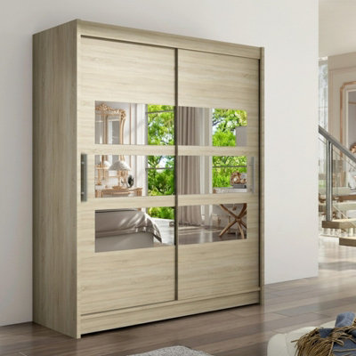 Wardrobe With Sliding And Mirrored Door Westa Vii 150 Sonoma from B&Q