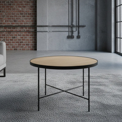  - Tre 600 Elegant Coffee Table 60X60 Cm With Metal Legs Modern Durable Living Room Design Natural Oak