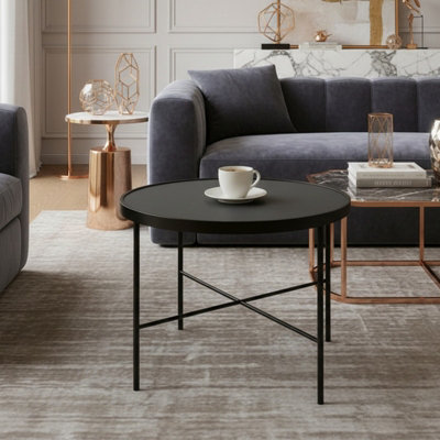  - Tre 600 Elegant Coffee Table 60X60 Cm With Metal Legs Modern Durable Living Room Design Grigia Pietra