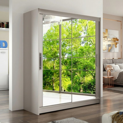 Westa Xi 150 Elegant Mirrored Sliding Cashmere Wardrobe For Contemporary Interiors from B&Q